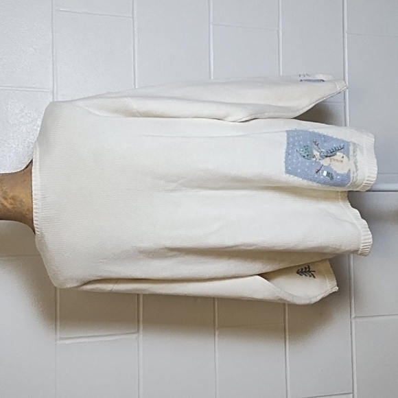 Marisa Christina1X Winter Jingle Bells Pastel Holiday Cardigan Winter Sweater - Picture 4 of 17